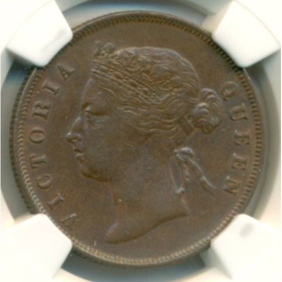 Straits Settlements -Malaysia- Victoria 1897 Cent AU53 BN NGC - Picture 3 of 4